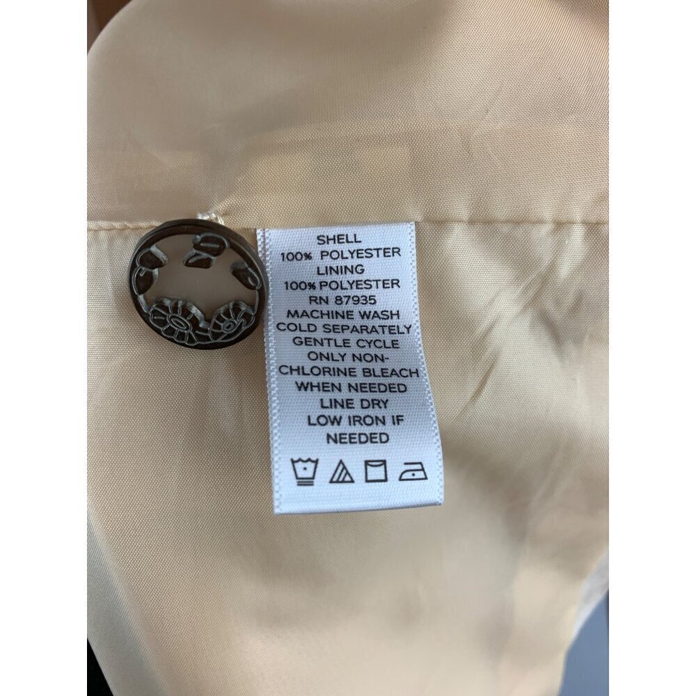 Susan Graver XS Womens Blazer Jacket Satin Look Polyester Beige - Picture 5 of 5